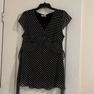 Motherhood Maternity Black & White Polka Dot Blouse – Size Large, EUC